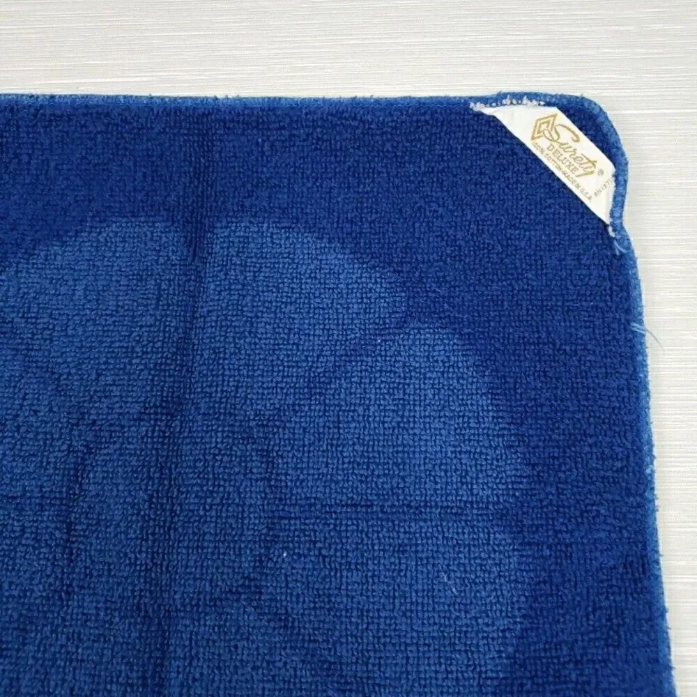 Surety Deluxe 3 Hand Towel 3 wash cloth Navy Blue Daisy Fringe Groovy Vintage